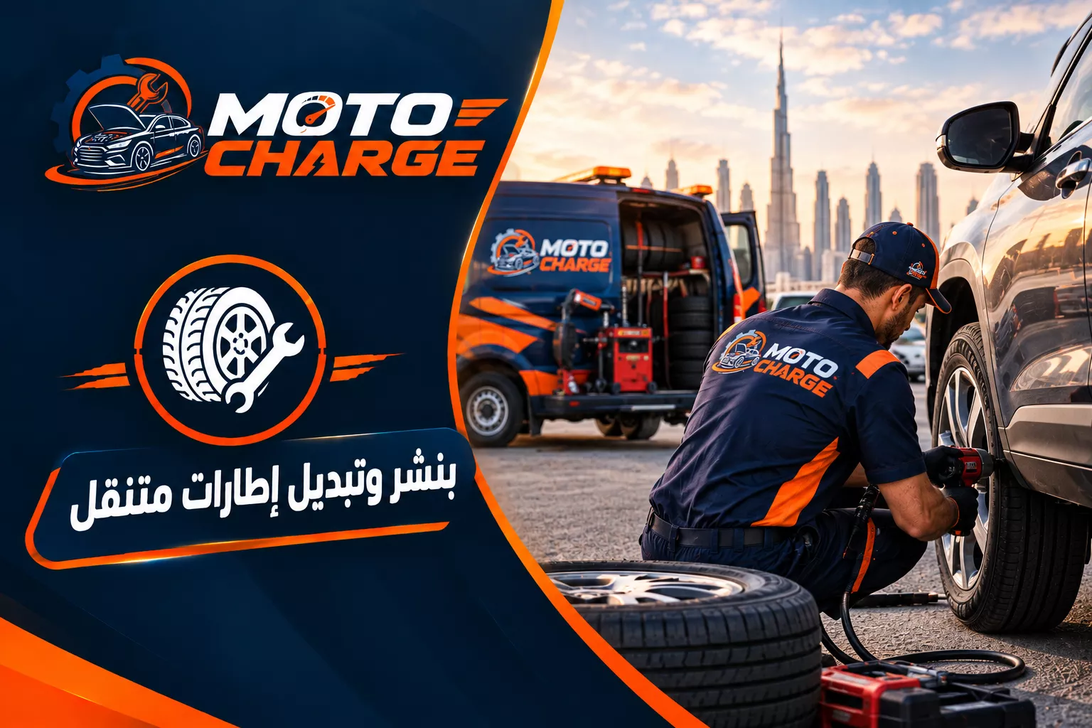 بنشر وتبديل إطارات متنقل