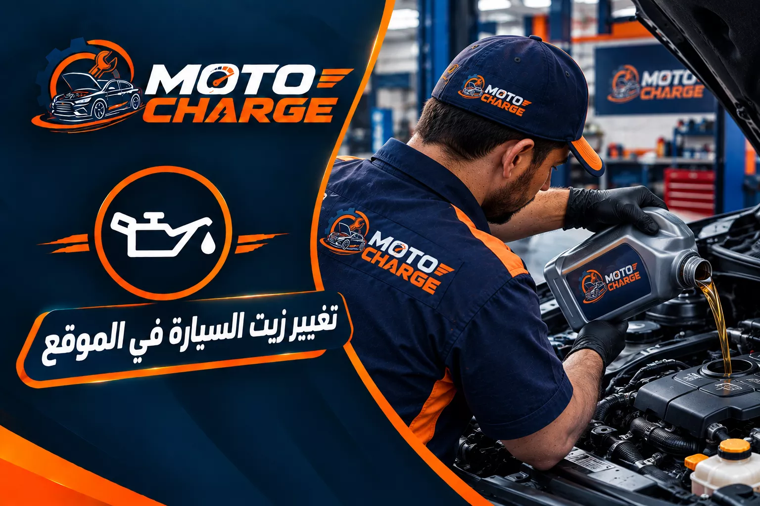 تغيير زيت السيارة في الموقع